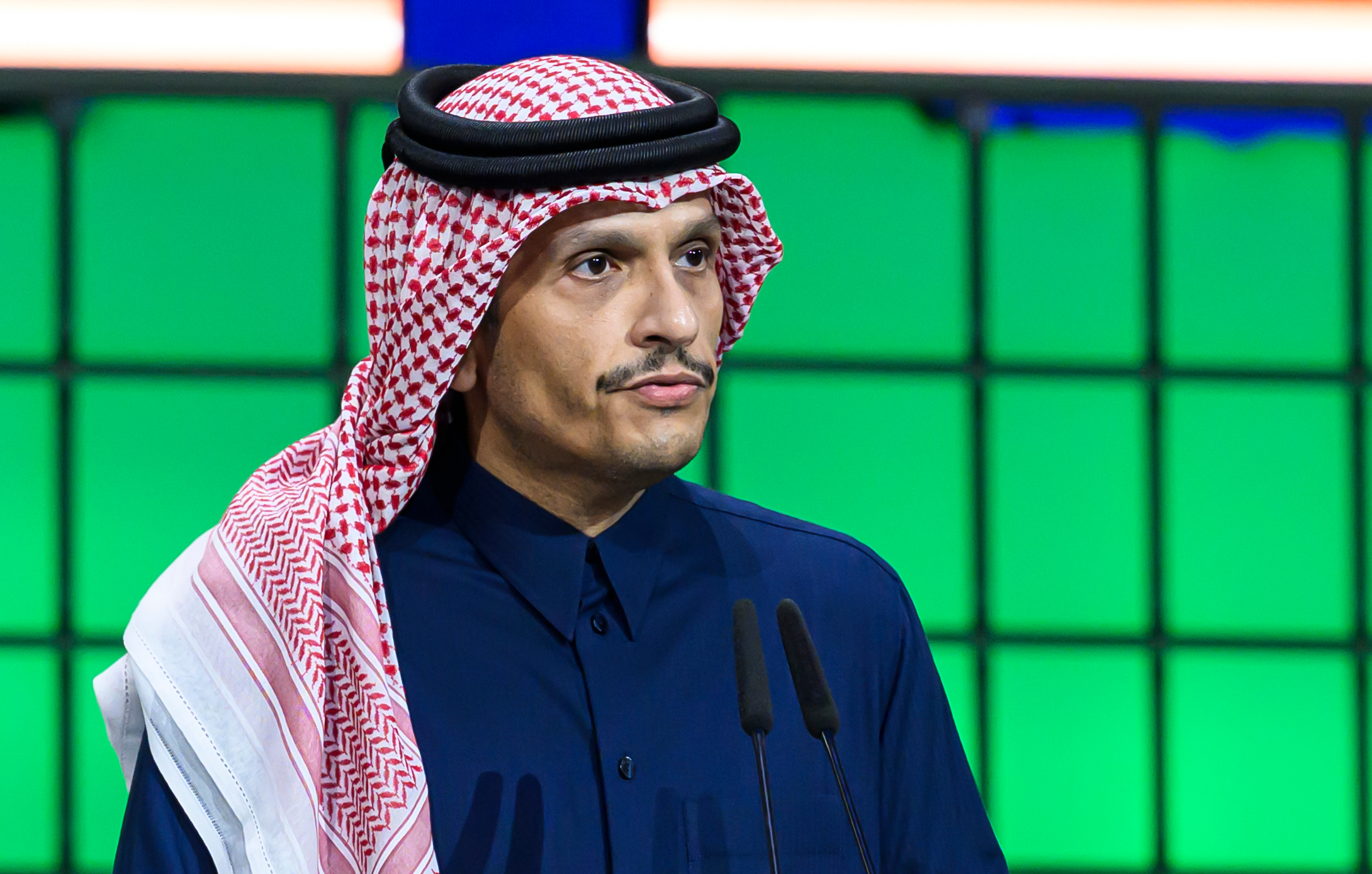Al Thani called on regional countries to respect sovereignty and work to build the trust required to prevent future conflicts. (Photo by [Noushad Thekkayil/NurPhoto via Getty Images]