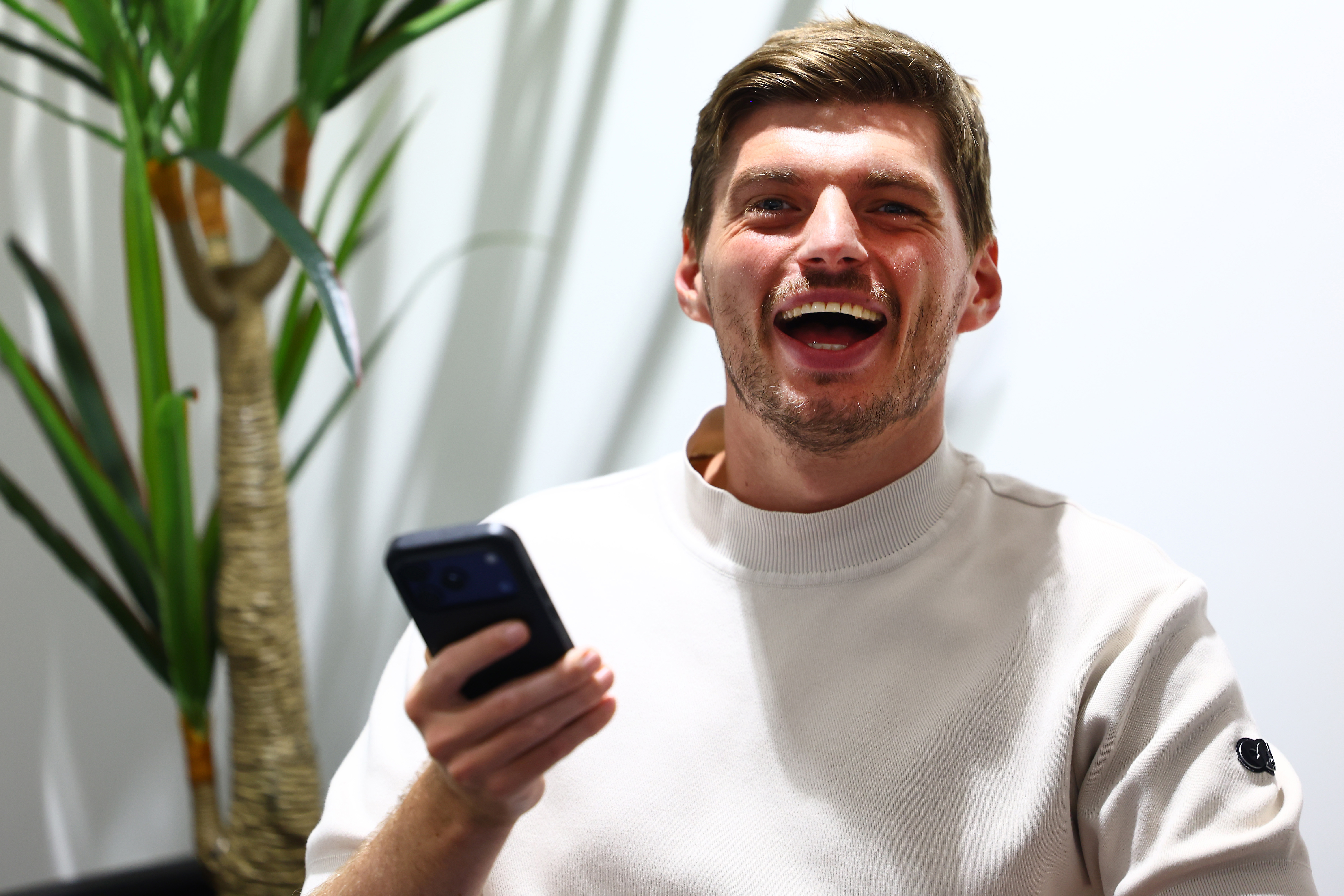 Max Verstappen reacts.