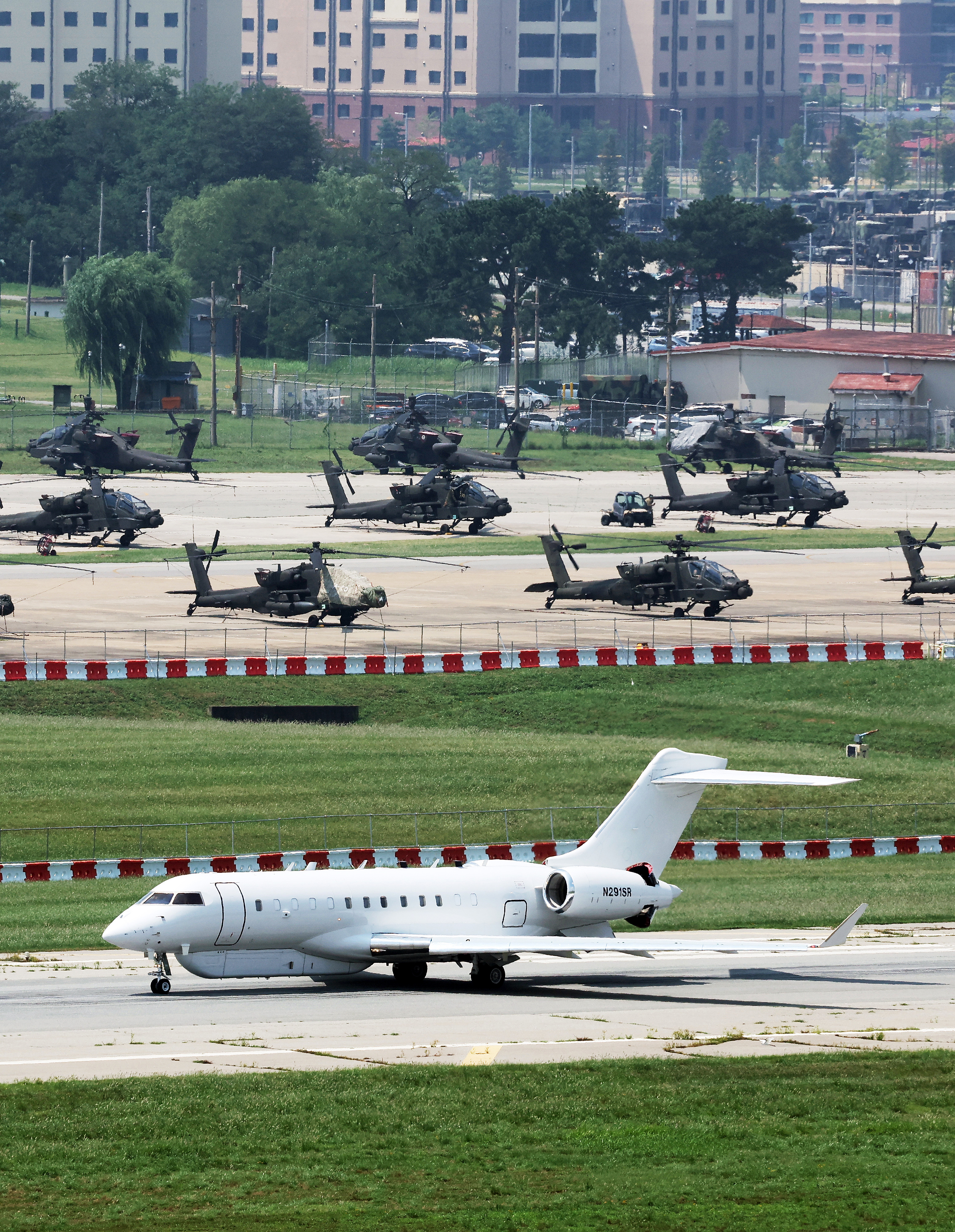 epa13176665 An Athena-R reconnaissance aircraft prepares to take off from US Army's Camp Humphreys, near Pyeongtaek, South Korea, 18 August 2026. In a social media post on August 16, US President Donald Trump stated that he instructed the Pentagon to 'substantially' reduce joint South Korea-US military exercises, framing the decision as both a conciliatory gesture toward North Korea and a response to the drills' high costs. The announcement came just as Seoul and Washington launched their annual Ulchi Freedom Shield exercise, an 11-day drill routinely denounced by Pyongyang as a rehearsal for war. EPA/YONHAP SOUTH KOREA OUT