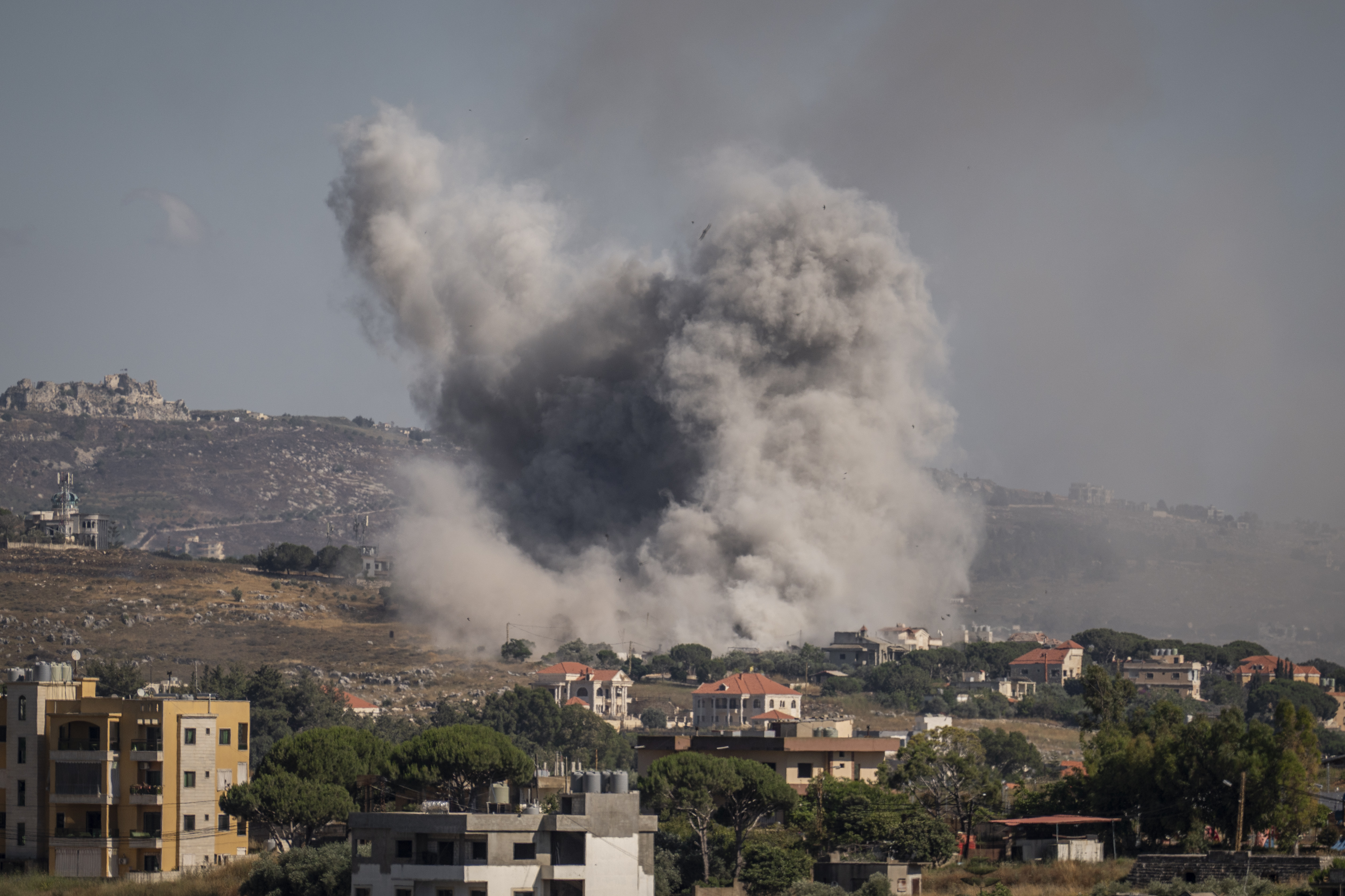 NABATIEH, LEBANON - JUNE 19: An Israeli Army airstrike is seen on June 19, 2026 in Nabatieh, Lebanon. Israel continued its attacks in Lebanon in the last 24 hours despite this week's provisional peace deal between the United States and Iran, who have delayed negotiations that were meant to start today in Switzerland. The text of the agreement declares the immediate and permanent termination of military operations on all fronts, including in Lebanon. However, Israel has challenged the terms of the pact, saying it would not rule out attacks beyond its expanded military control zone in southern Lebanon. (Photo by Adri Salido/Getty Images)