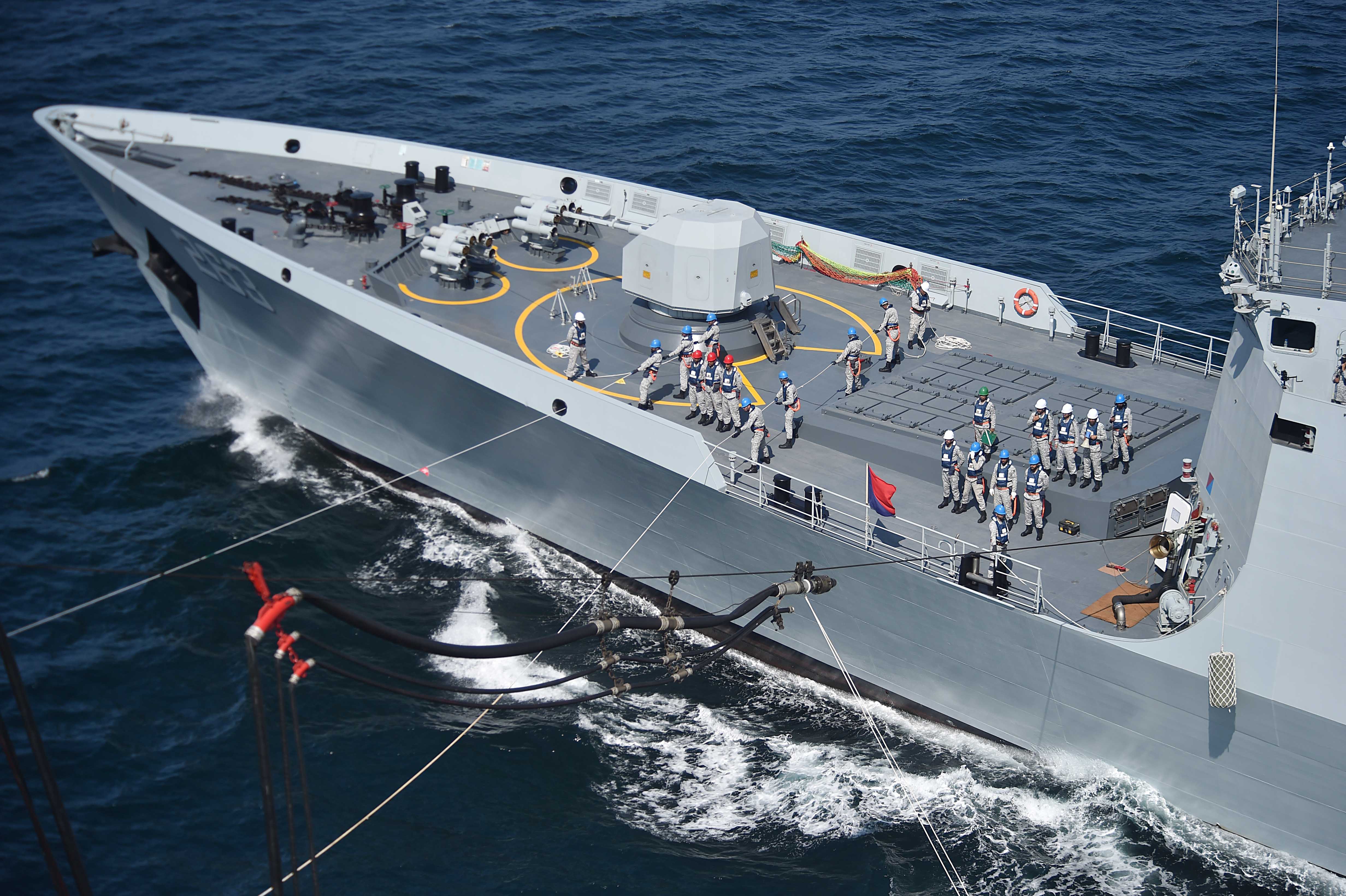 Pakistani Navy Ship Tipu Sultan participates during the Pakistan Navy's 9th Multinational Exercise AMAN-25 for Peace, in Karachi, Pakistan, 10 February 2025. The Pakistani Navy is hosting the 9th Aman multinational naval exercise from 07 to 11 February under the theme 'Secure Seas; Prosperous Future', with the participation of 60 countries and over 4,000 personnel. EPA/SHAHZAIB AKBER