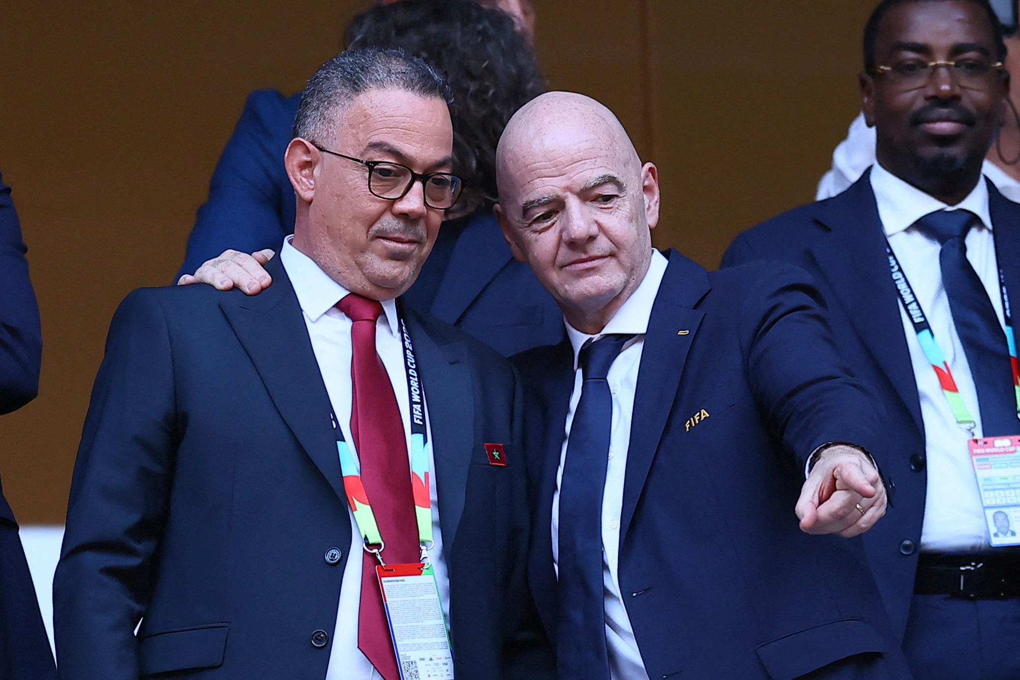 President of the Royal Moroccan Football Federation Fouzi Lekjaa and FIFA President Gianni Infantino at FIFA World Cup 2026