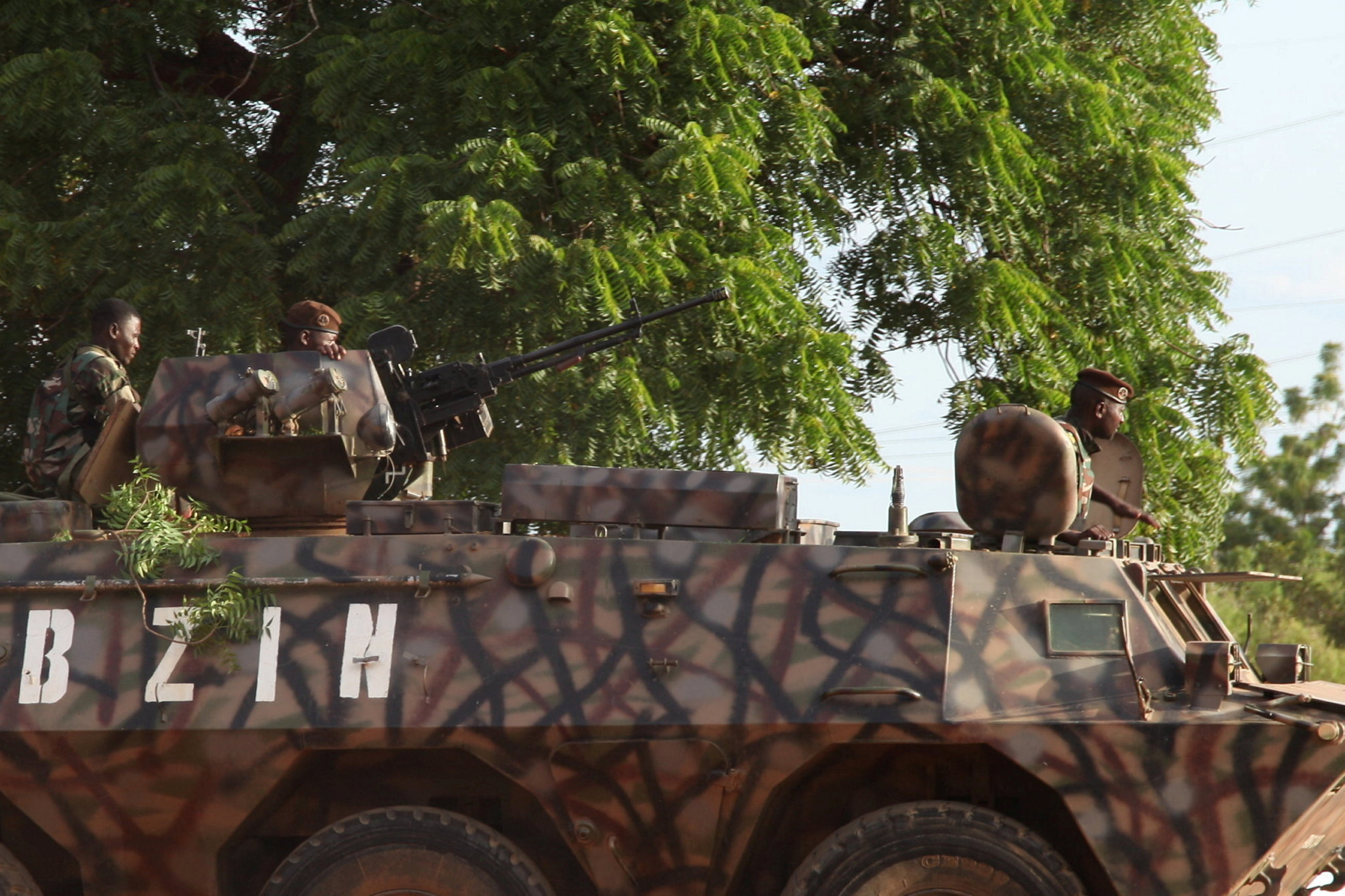 A military armoured vehicle takes position on the street following an attack on the airport and the presidency in Niamey, Niger in August 2026 [File: Reuters]