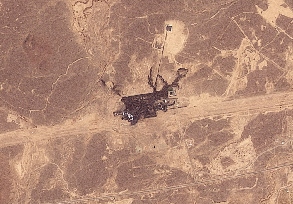 Satellite imagery shows damage to the East-West pipeline facility in the Hejaz region, Saudi Arabia, on September 11, 2026