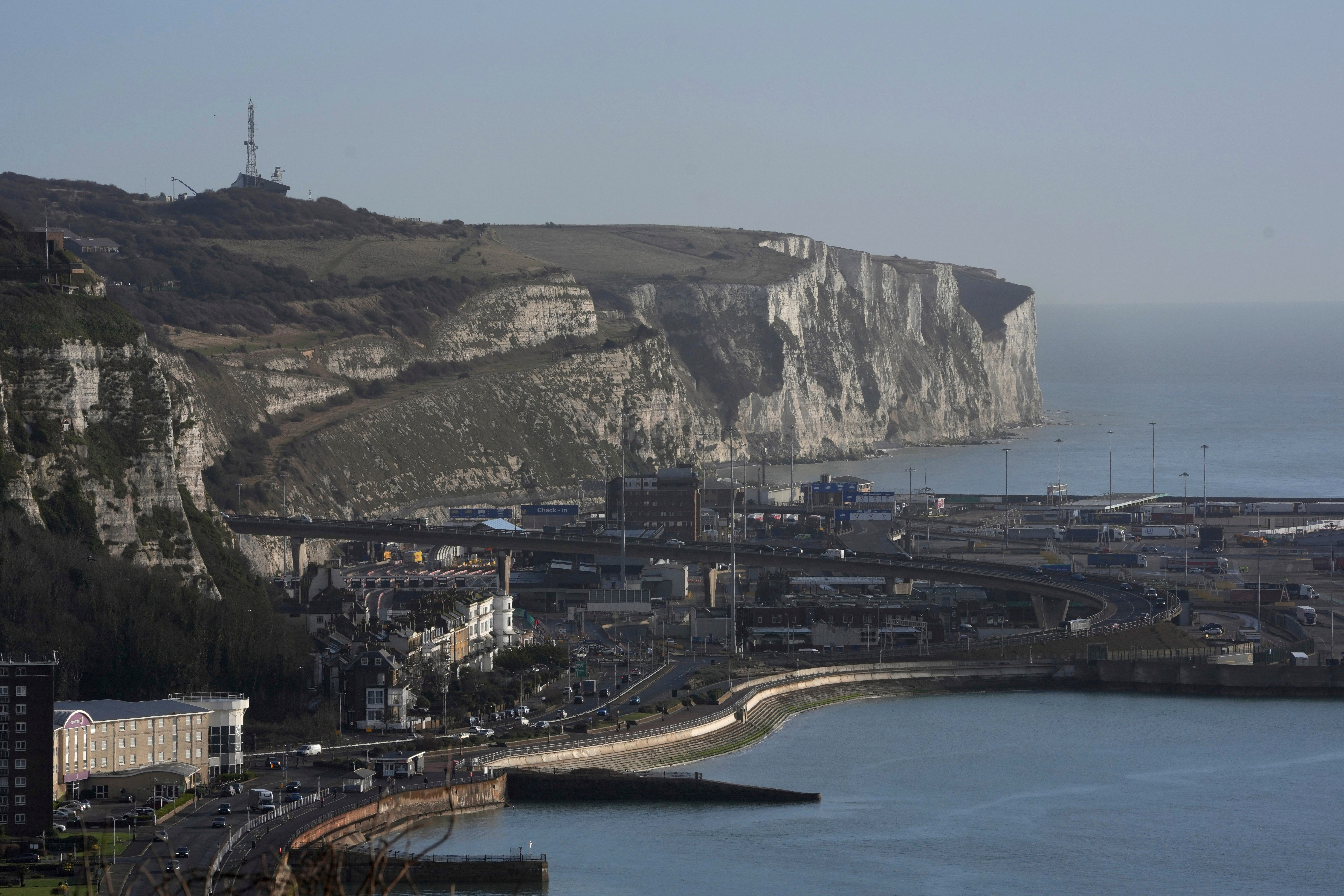 A general view of the Port of Dover with the coastguard station, top left, in Dover, England [File: Kin Cheung, AP Photo]
