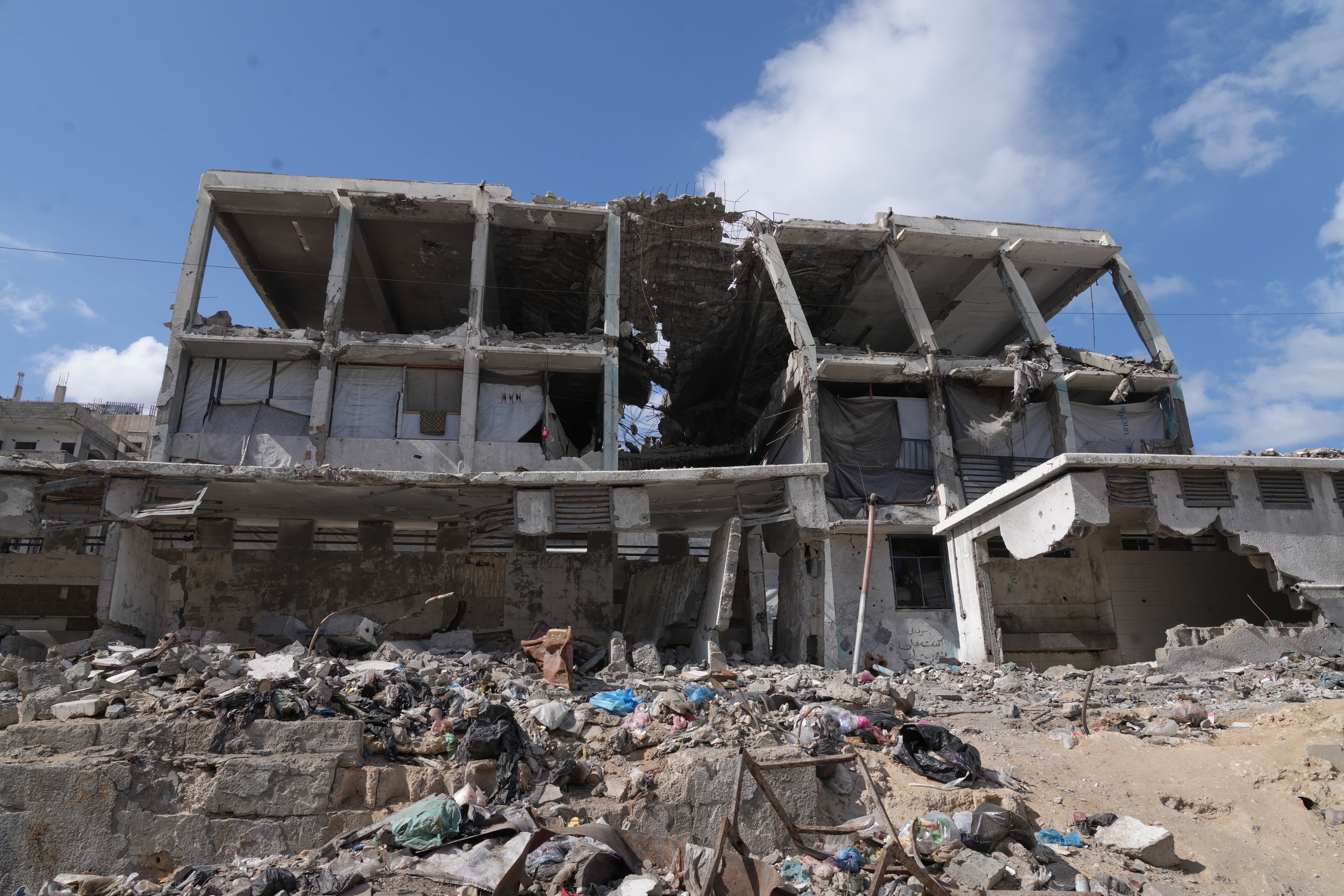 Gaza’s children return to class in tents and ruins