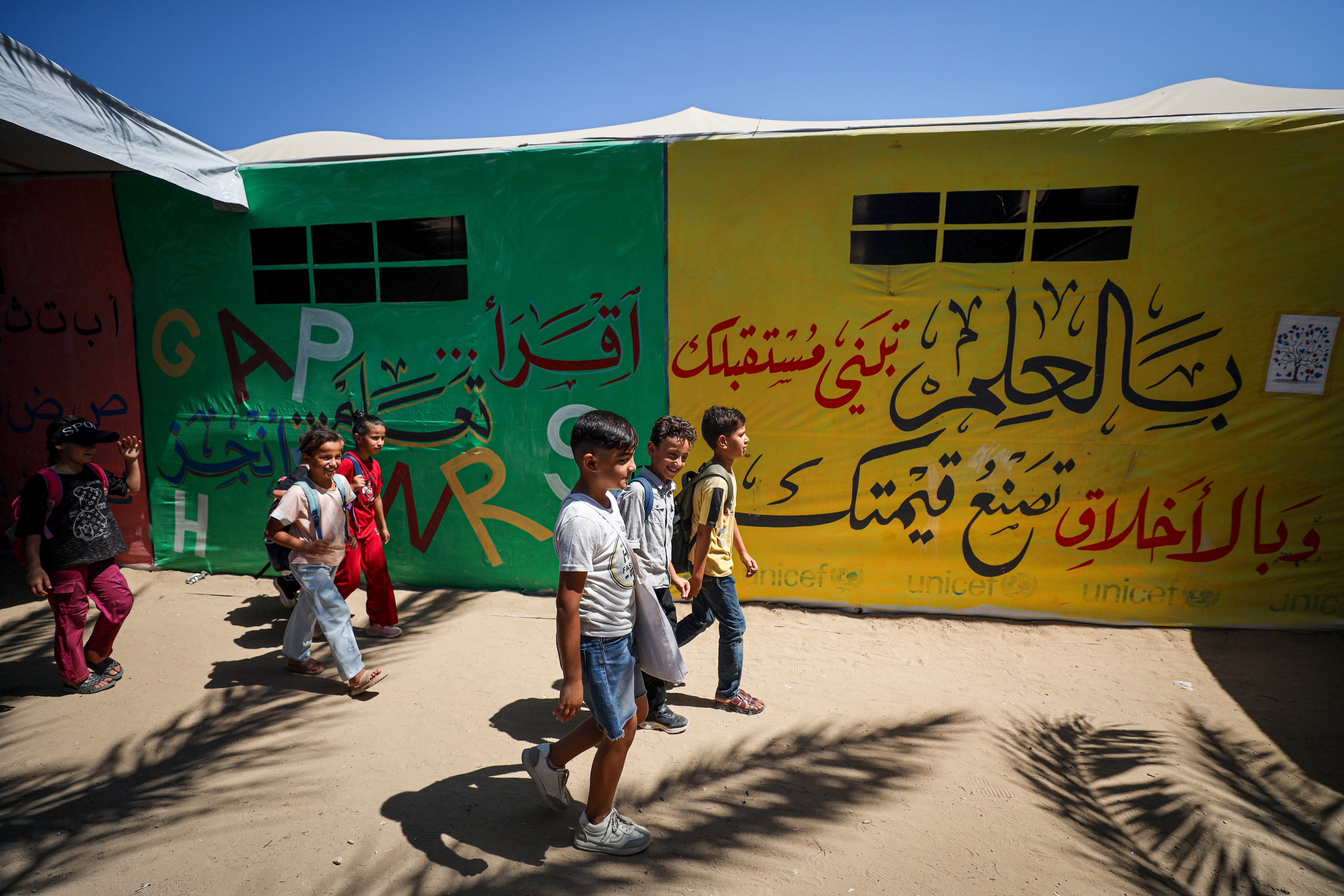 The new school year has not yet officially begun in Gaza. According to the Ministry of Education, classes are scheduled to start on September 19 [Abdelhakim Abu Riash/ Al Jazeera]