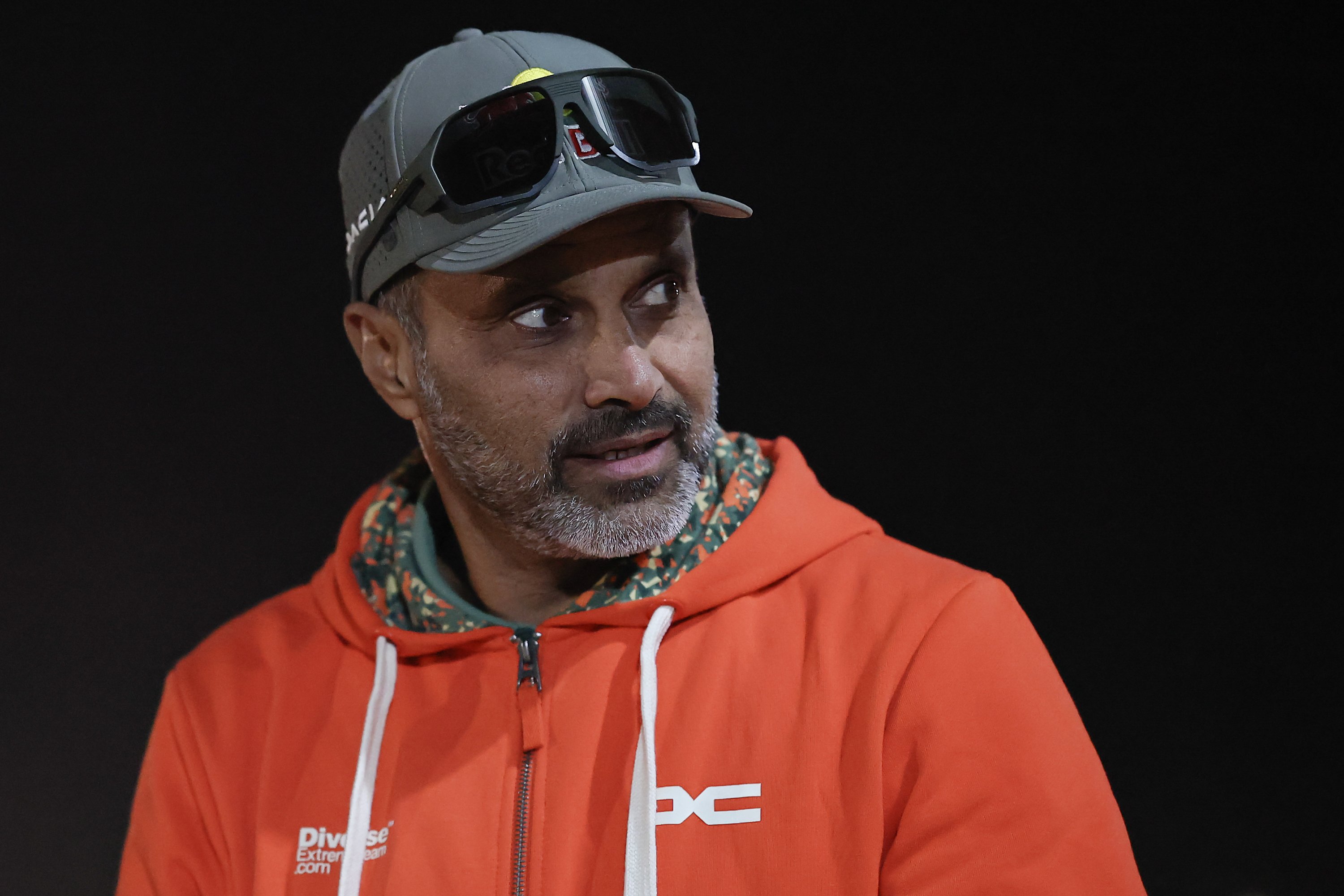 RIYADH, SAUDI ARABIA - JANUARY 02: Nasser Al-Attiyah of Qatar and THE DACIA SANDRIDERS during scrutineering during the Dakar rally 2025 on January 02, 2025 in Bisha, Saudi Arabia. (Photo by Qian Jun/MB Media/Getty Images)