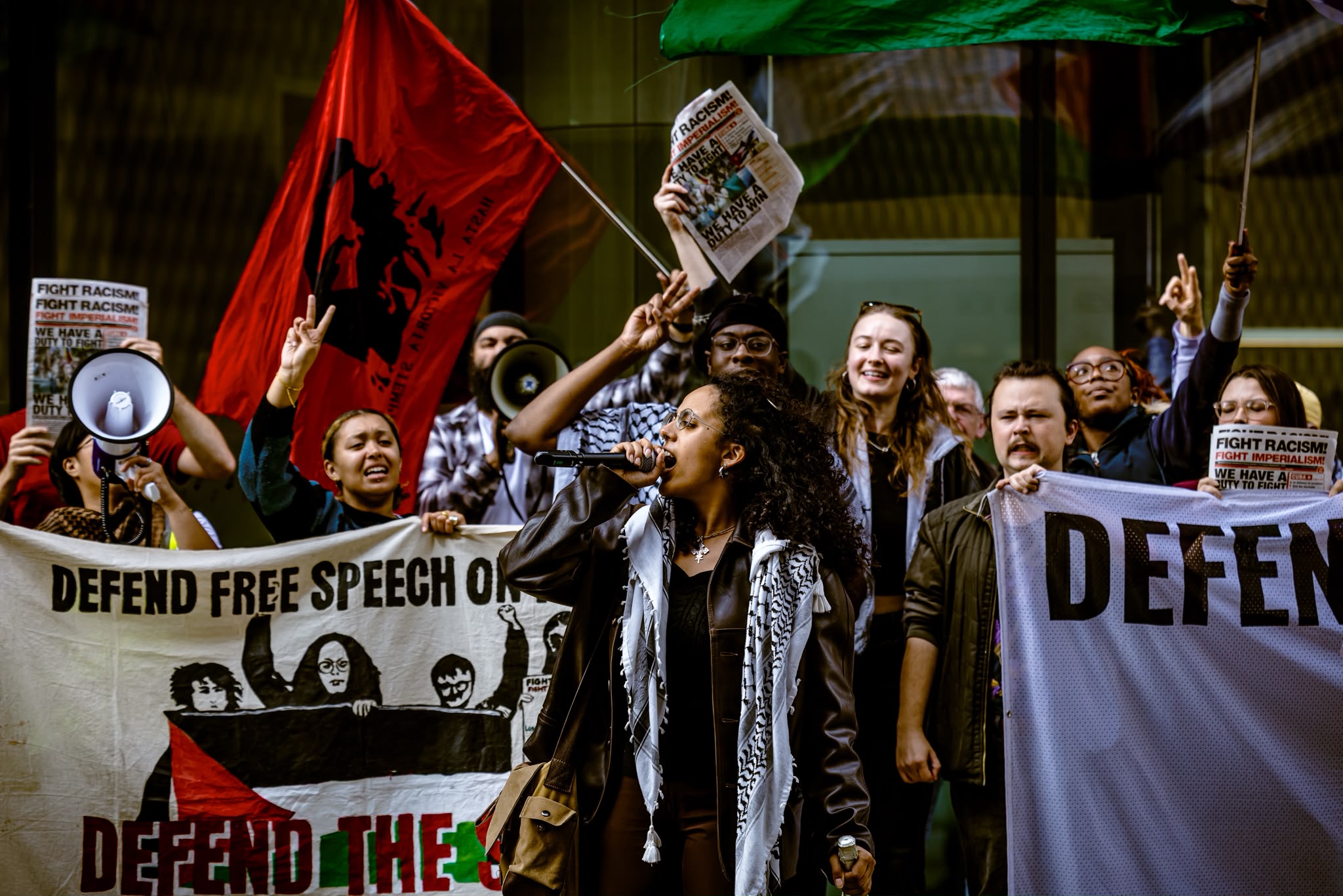 Image of activist Sarah Cotte after a jury in London found her not guilty of voicing support for Hamas in central London, on September 18, 2026 [Richard Bayfield]