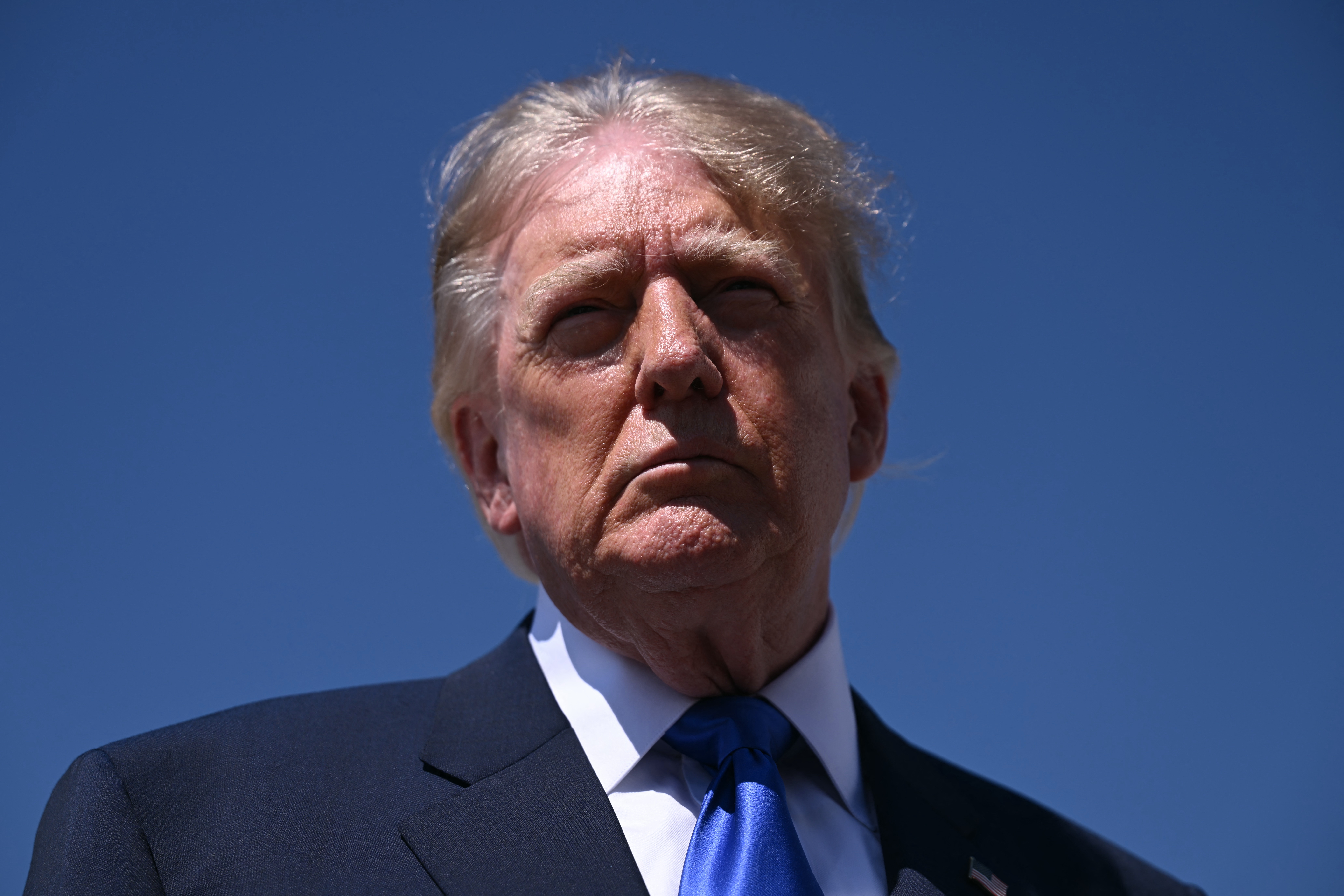US President Donald Trump speaks to reporters before boarding Air Force One at Joint Base Andrews in Maryland on September 9, 2026.