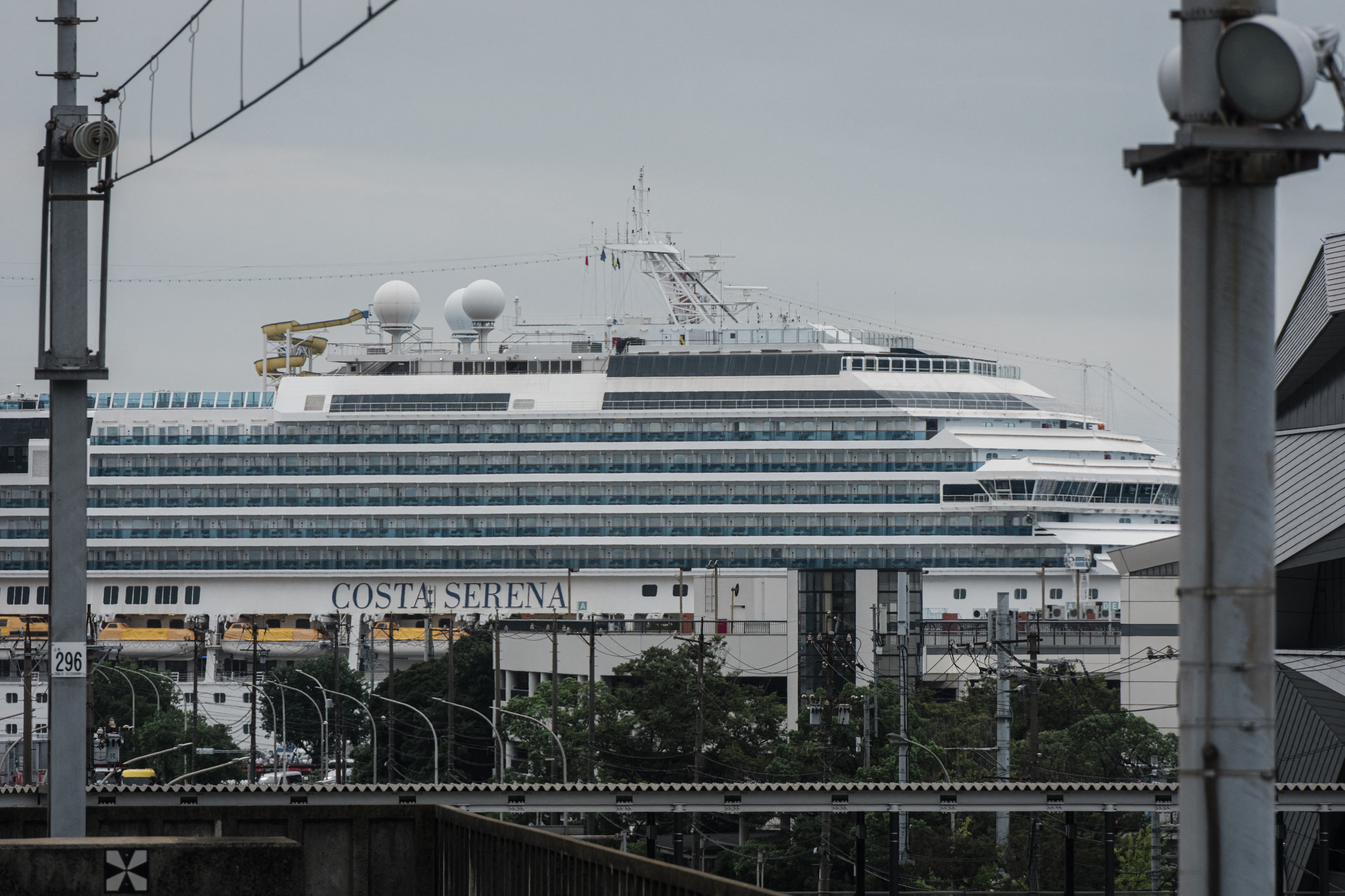 The Costa Serena, a 290-metre-long cruise ship that will be used as an accommodation facility for athletes and officials during the 2026 Asian Games, is seen at the Port of Nagoya in Nagoya, Aichi prefecture on September 15, 2026. (Photo by Fred Mery / AFP)