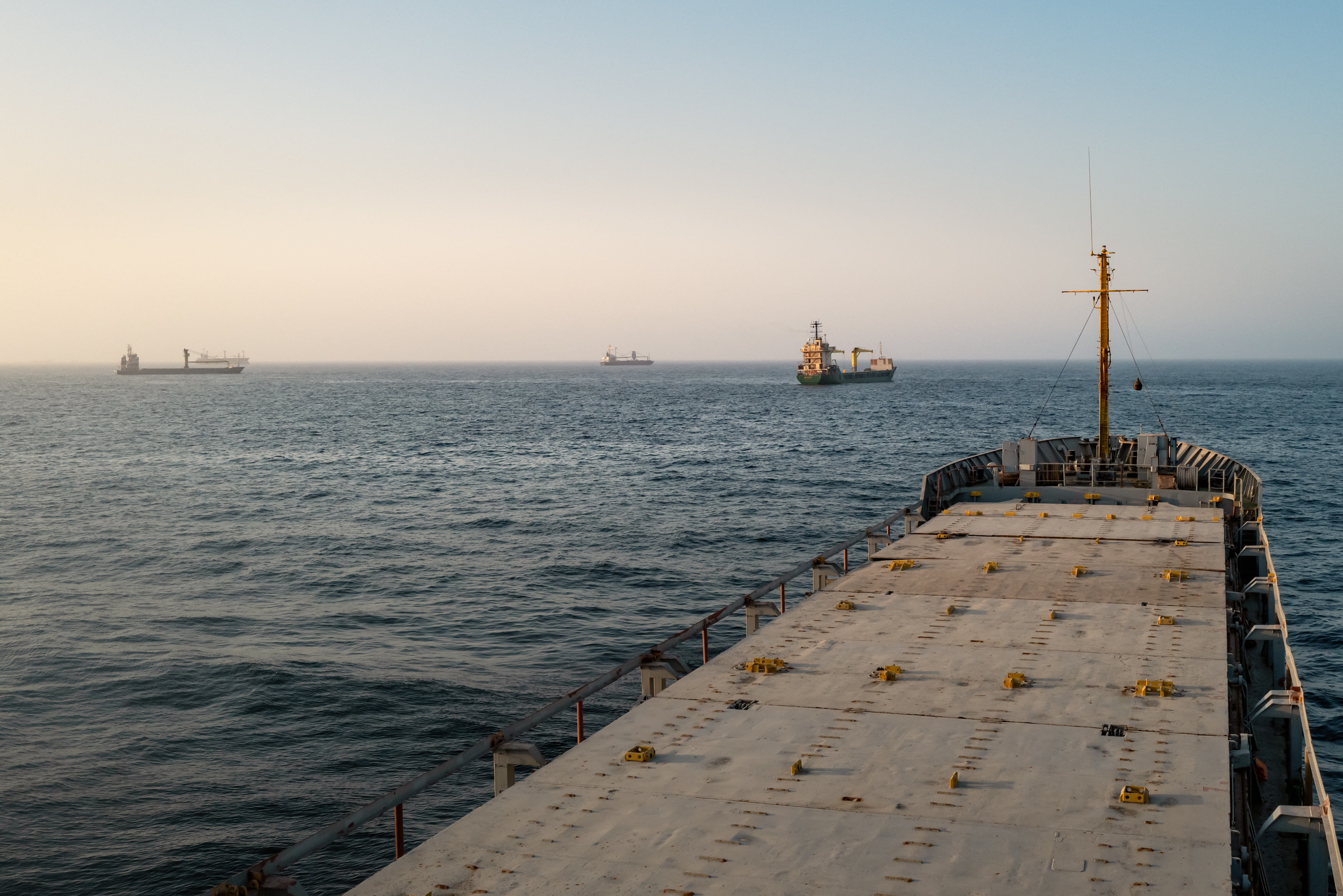 MUSCAT, OMAN - JUNE 23: Oil tankers and cargo vessels are anchored off the coast of Oman after being stranded for days as congestion at Port Sultan Qaboos has prevented them from docking on June 23, 2026 in Muscat, Oman. The Strait of Hormuz, a vital shipping route for the region's oil and gas, was effectively blockaded since the outbreak of war between the United States and Iran in late February. This week's provisional peace deal between the countries was meant to reopen the waterway to shipping traffic, but the pace of that reopening is unclear amid continued fighting in Lebanon and the need to clear the Strait of sea mines. On Sunday, U.S. Vice President JD Vance arrived in Switzerland for high-level talks with the Iranian delegation, as the two sides seek to clarify the terms of ending the war. (Photo by Elke Scholiers/Getty Images)